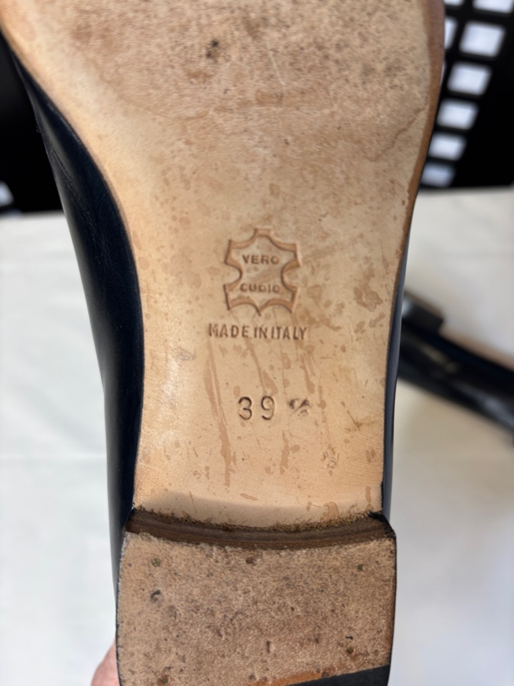 💙Manolo Blahnik Navy Leather Loafers   EU 39.5 Pointed Slip On Designer💙 - Picture 8 of 10